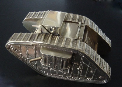 Bronze item very detailed, with turret opening to the inkwell.