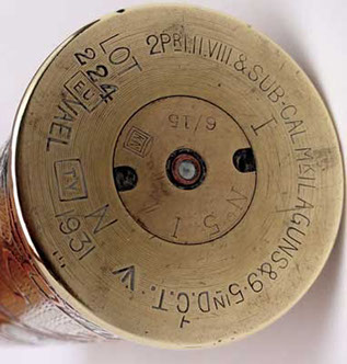 With various markngs. QF[Quick Firing], 2Pdr 1931.&nbsp; Shell 40mm "PomPom" [British anti-aircraft, anti-tank and sub-caliber training round]