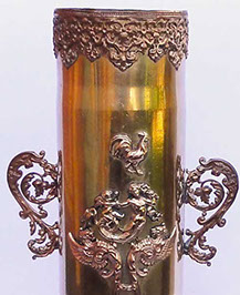 Pair of shells highly decorated with soldered mermaids, cupids, Gallic rooster, garland , and elaborated handles