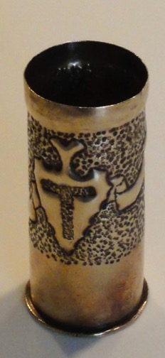 Shell 36th Division Letter T [forTexas] embossed on a 37-85mm caliber