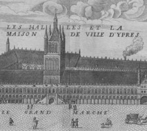 Engraving of Ypres Cloth Hall 1743