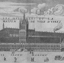 Engraving of Ypres Cloth Hall 1743