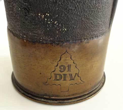 91st Division- Pine tree insignia engraved on the lower band