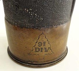 91st Division- Pine tree insignia engraved on the lower band