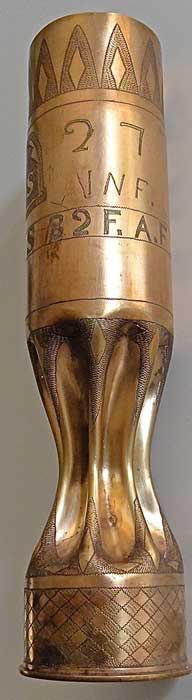 Shell AEF Polar Bears, engraved 27 INF. [Rgt] lower band with 82 F.A.