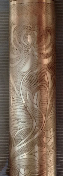 6eme R.A.C. 5eme Batterie. French regiment battery unit engraved on the upper band. Large flower and leaves. Zig-Zag work all over. 