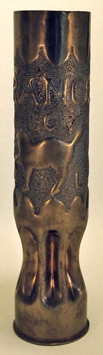 FRANCE, Wild Cat insignia, initials C.O.L.top and lower band scalloped, body fluted