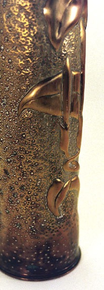 Shell with lily&nbsp; and bud on the left side. Various punches for the background