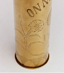 Shell ON NE PASSE PAS with Corn flower [bleuet- French symbol equivalent to Poppy] finely engraved.
