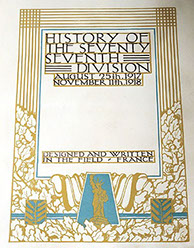 Front page in Art Deco style with title and dates: August 25th, 1917- November 11th, 1918.